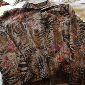 Chicos embroidered jean jacket 10/12